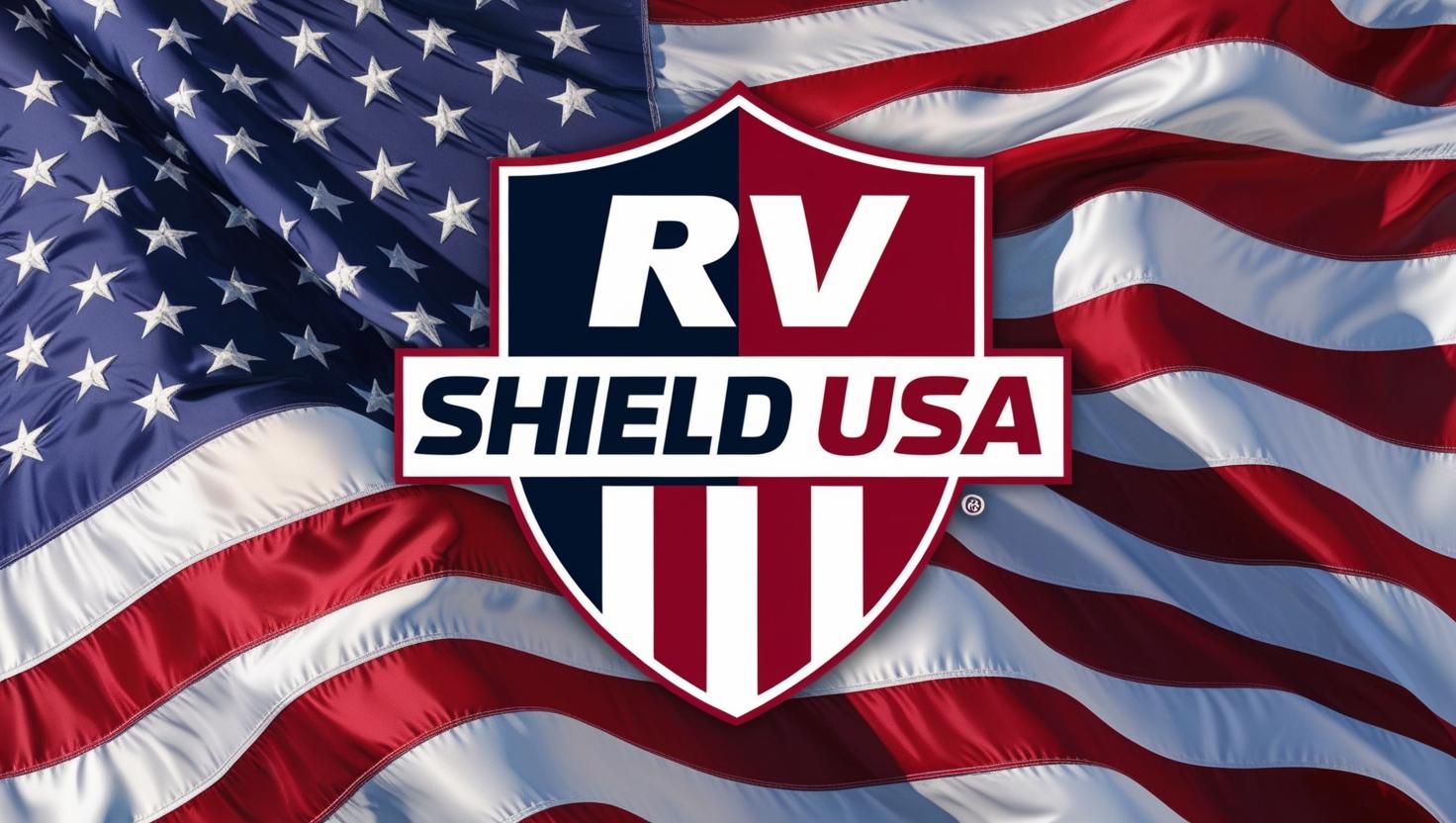 __RV Shield USA_, with a waving USA Flag